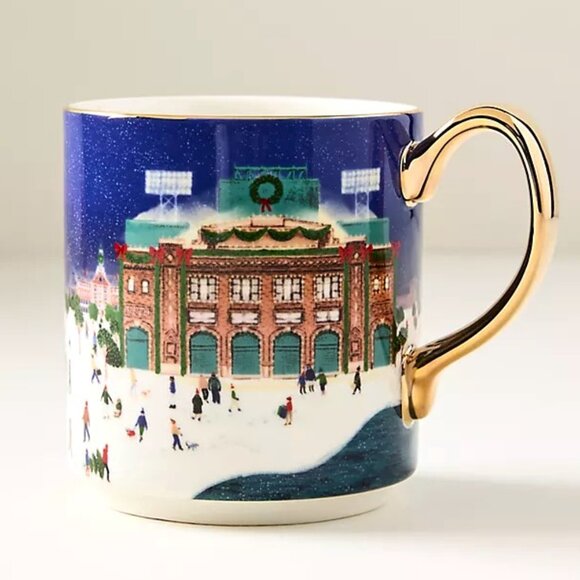 Anthropologie Holiday in the City Mug BOSTON 2025 Stoneware 13 oz New - Picture 1 of 4